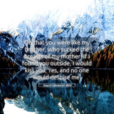 Picture 05 - Song of Solomon 8:1 WEB - Oh that you were like my brother, Who sucked the - Bible Verse Picture