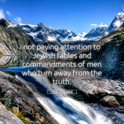 Picture 05 - Titus 1:14 WEB - not paying attention to Jewish fables and - Bible Verse Picture