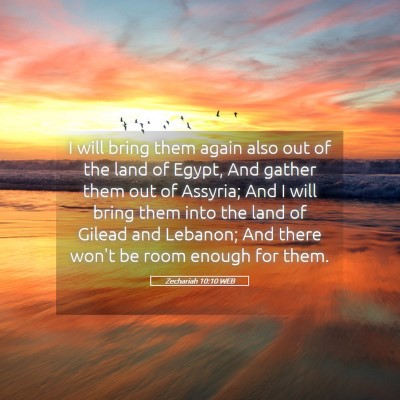 Picture 05 - Zechariah 10:10 WEB - I will bring them again also out of the land of - Bible Verse Picture