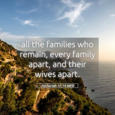 Picture 05 - Zechariah 12:14 WEB - all the families who remain, every family apart, - Bible Verse Picture