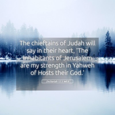 Picture 05 - Zechariah 12:5 WEB - The chieftains of Judah will say in their heart, - Bible Verse Picture