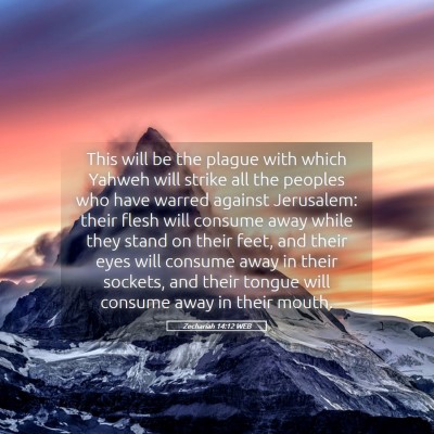Picture 05 - Zechariah 14:12 WEB - This will be the plague with which Yahweh will - Bible Verse Picture
