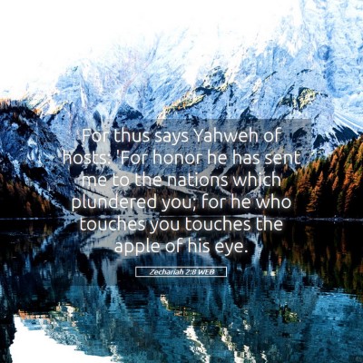 Picture 05 - Zechariah 2:8 WEB - For thus says Yahweh of hosts: 'For honor he has - Bible Verse Picture