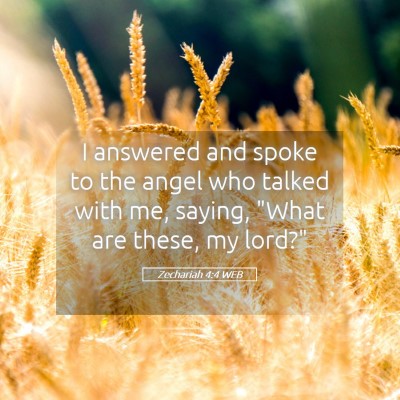 Picture 05 - Zechariah 4:4 WEB - I answered and spoke to the angel who talked with - Bible Verse Picture
