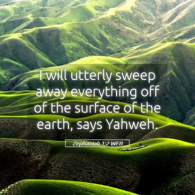 Picture 05 - Zephaniah 1:2 WEB - I will utterly sweep away everything off of the - Bible Verse Picture