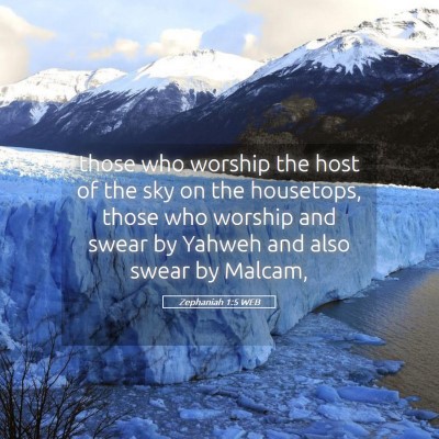 Picture 05 - Zephaniah 1:5 WEB - those who worship the host of the sky on the - Bible Verse Picture