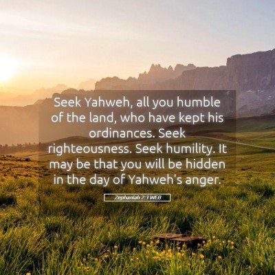 Picture 05 - Zephaniah 2:3 WEB - Seek Yahweh, all you humble of the land, who have - Bible Verse Picture