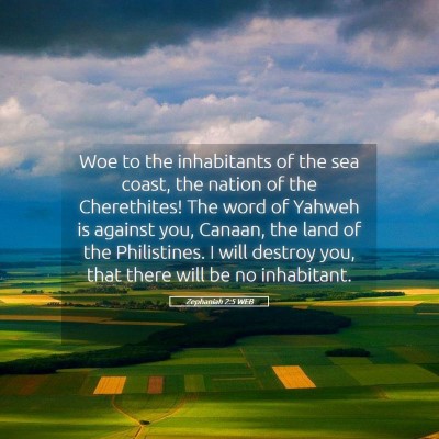 Picture 05 - Zephaniah 2:5 WEB - Woe to the inhabitants of the sea coast, the - Bible Verse Picture