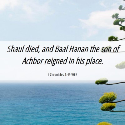 Picture 06 - 1 Chronicles 1:49 WEB - Shaul died, and Baal Hanan the son of Achbor - Bible Verse Picture