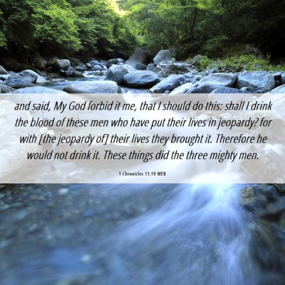Picture 06 - 1 Chronicles 11:19 WEB - and said, My God forbid it me, that I should do - Bible Verse Picture