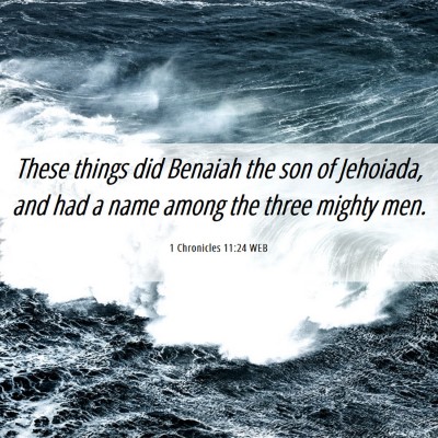 Picture 06 - 1 Chronicles 11:24 WEB - These things did Benaiah the son of Jehoiada, and - Bible Verse Picture