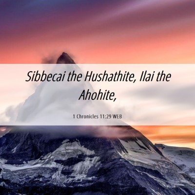 Picture 06 - 1 Chronicles 11:29 WEB - Sibbecai the Hushathite, Ilai the - Bible Verse Picture