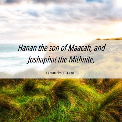 Picture 06 - 1 Chronicles 11:43 WEB - Hanan the son of Maacah, and Joshaphat the - Bible Verse Picture