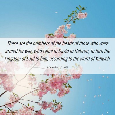 Picture 06 - 1 Chronicles 12:23 WEB - These are the numbers of the heads of those who - Bible Verse Picture