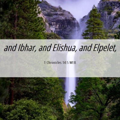 Picture 06 - 1 Chronicles 14:5 WEB - and Ibhar, and Elishua, and - Bible Verse Picture
