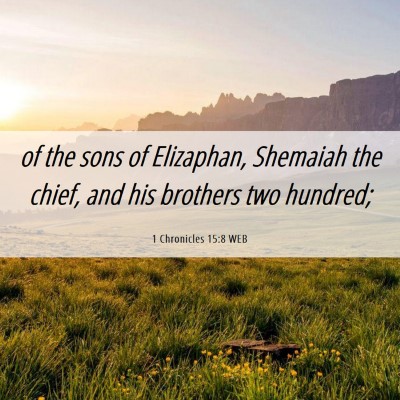 Picture 06 - 1 Chronicles 15:8 WEB - of the sons of Elizaphan, Shemaiah the chief, and - Bible Verse Picture