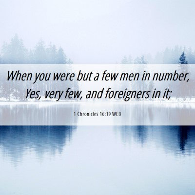 Picture 06 - 1 Chronicles 16:19 WEB - When you were but a few men in number, Yes, very - Bible Verse Picture