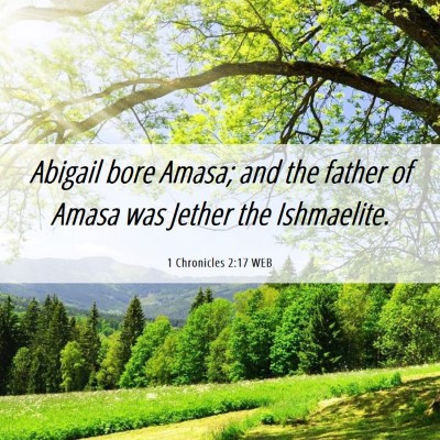 Picture 06 - 1 Chronicles 2:17 WEB - Abigail bore Amasa; and the father of Amasa was - Bible Verse Picture
