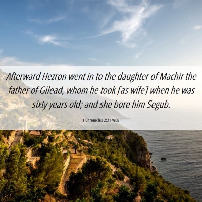 Picture 06 - 1 Chronicles 2:21 WEB - Afterward Hezron went in to the daughter of - Bible Verse Picture