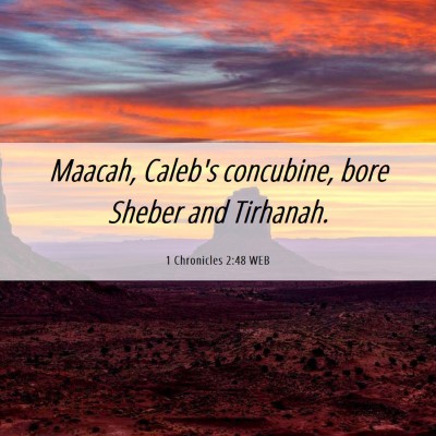 Picture 06 - 1 Chronicles 2:48 WEB - Maacah, Caleb's concubine, bore Sheber and - Bible Verse Picture