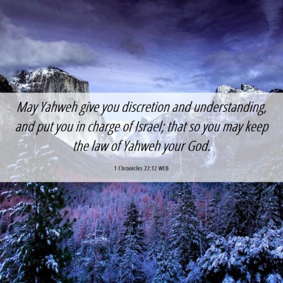 Picture 06 - 1 Chronicles 22:12 WEB - May Yahweh give you discretion and understanding, - Bible Verse Picture