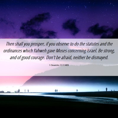 Picture 06 - 1 Chronicles 22:13 WEB - Then shall you prosper, if you observe to do the - Bible Verse Picture