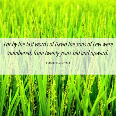 Picture 06 - 1 Chronicles 23:27 WEB - For by the last words of David the sons of Levi - Bible Verse Picture