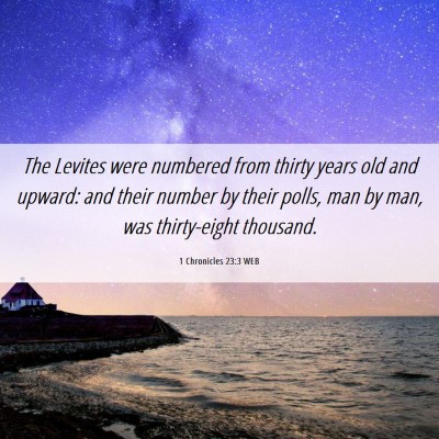 Picture 06 - 1 Chronicles 23:3 WEB - The Levites were numbered from thirty years old - Bible Verse Picture