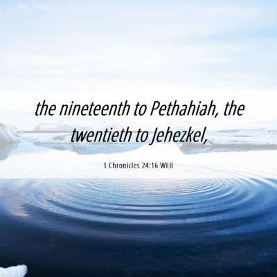 Picture 06 - 1 Chronicles 24:16 WEB - the nineteenth to Pethahiah, the twentieth to - Bible Verse Picture