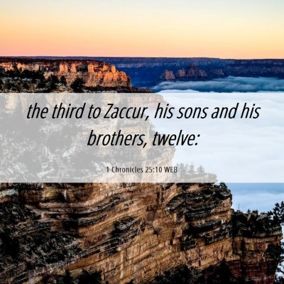Picture 06 - 1 Chronicles 25:10 WEB - the third to Zaccur, his sons and his brothers, - Bible Verse Picture