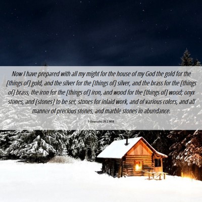 Picture 06 - 1 Chronicles 29:2 WEB - Now I have prepared with all my might for the - Bible Verse Picture