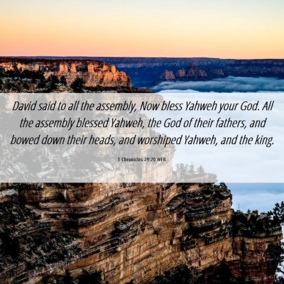 Picture 06 - 1 Chronicles 29:20 WEB - David said to all the assembly, Now bless Yahweh - Bible Verse Picture