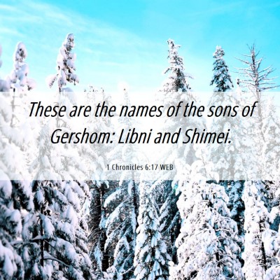 Picture 06 - 1 Chronicles 6:17 WEB - These are the names of the sons of Gershom: Libni - Bible Verse Picture