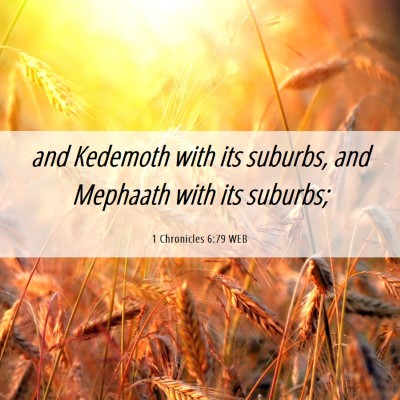 Picture 06 - 1 Chronicles 6:79 WEB - and Kedemoth with its suburbs, and Mephaath with - Bible Verse Picture