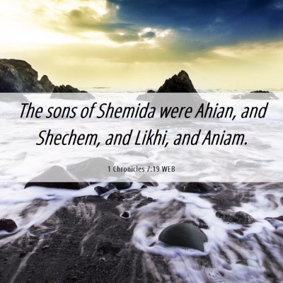Picture 06 - 1 Chronicles 7:19 WEB - The sons of Shemida were Ahian, and Shechem, and - Bible Verse Picture