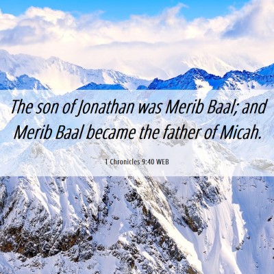 Picture 06 - 1 Chronicles 9:40 WEB - The son of Jonathan was Merib Baal; and Merib - Bible Verse Picture