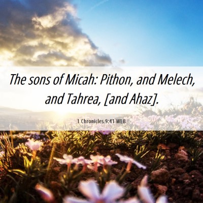 Picture 06 - 1 Chronicles 9:41 WEB - The sons of Micah: Pithon, and Melech, and - Bible Verse Picture