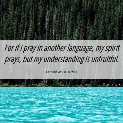 Picture 06 - 1 Corinthians 14:14 WEB - For if I pray in another language, my spirit - Bible Verse Picture