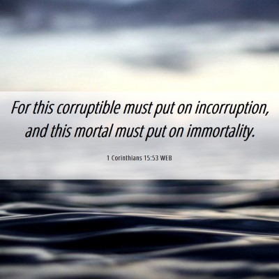 Picture 06 - 1 Corinthians 15:53 WEB - For this corruptible must put on incorruption, - Bible Verse Picture