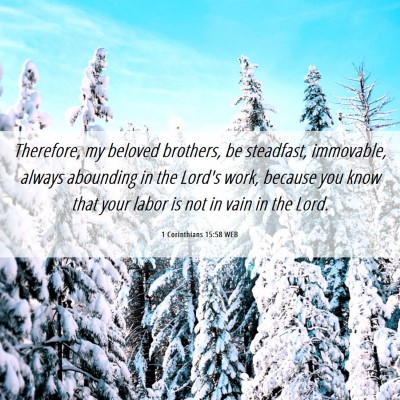Picture 06 - 1 Corinthians 15:58 WEB - Therefore, my beloved brothers, be steadfast, - Bible Verse Picture
