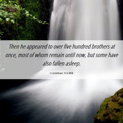 Picture 06 - 1 Corinthians 15:6 WEB - Then he appeared to over five hundred brothers at - Bible Verse Picture