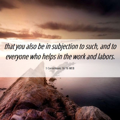 Picture 06 - 1 Corinthians 16:16 WEB - that you also be in subjection to such, and to - Bible Verse Picture