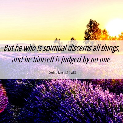 Picture 06 - 1 Corinthians 2:15 WEB - But he who is spiritual discerns all things, and - Bible Verse Picture
