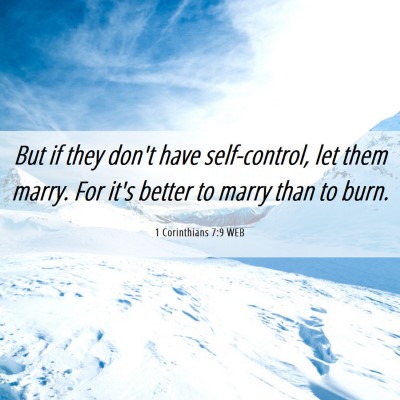 Picture 06 - 1 Corinthians 7:9 WEB - But if they don't have self-control, let them - Bible Verse Picture