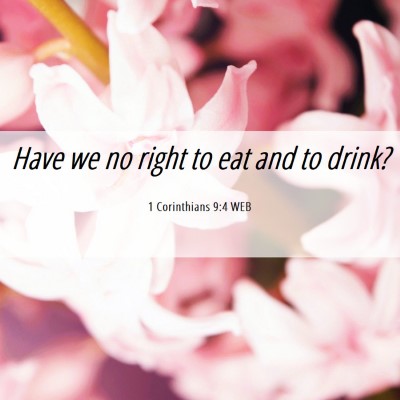 Picture 06 - 1 Corinthians 9:4 WEB - Have we no right to eat and to - Bible Verse Picture