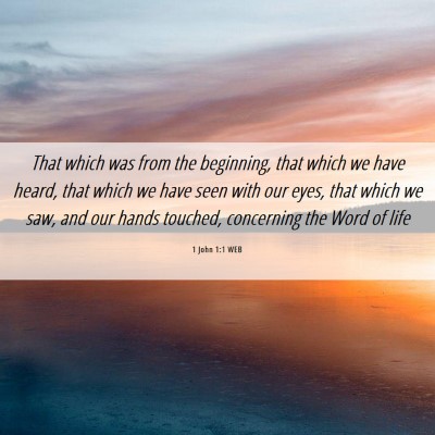 Picture 06 - 1 John 1:1 WEB - That which was from the beginning, that which we - Bible Verse Picture
