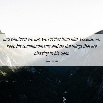 Picture 06 - 1 John 3:22 WEB - and whatever we ask, we receive from him, because - Bible Verse Picture