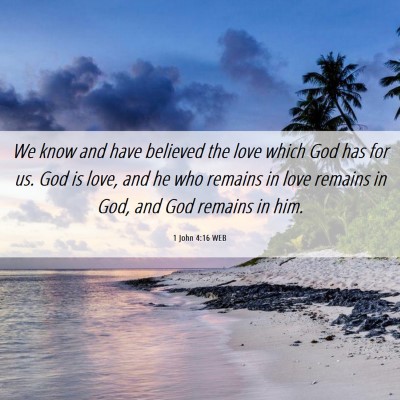 Picture 06 - 1 John 4:16 WEB - We know and have believed the love which God has - Bible Verse Picture