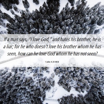 Picture 06 - 1 John 4:20 WEB - If a man says, 