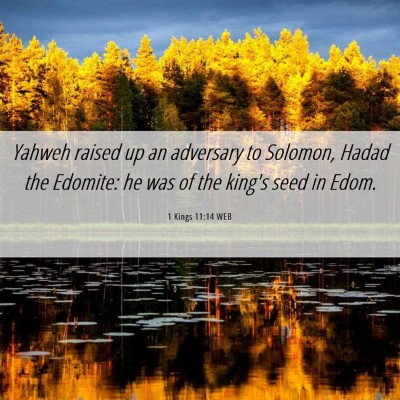 Picture 06 - 1 Kings 11:14 WEB - Yahweh raised up an adversary to Solomon, Hadad - Bible Verse Picture